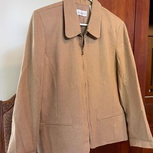 Camel colored zippered jacket.  Size 16 by Villager a Liz Claiborne company